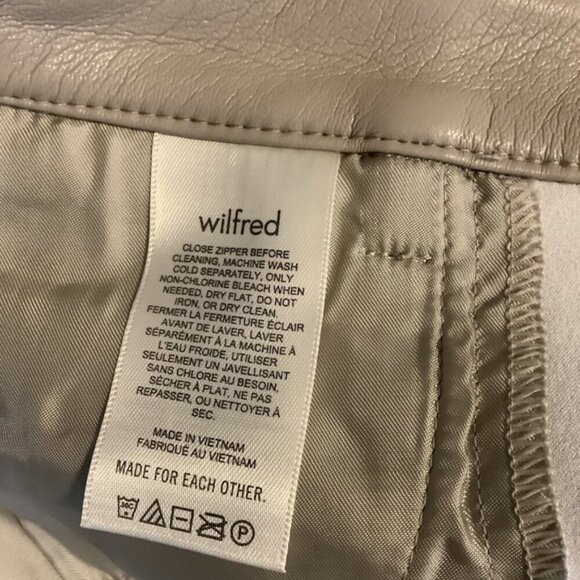 WILFRED MELINA VEGAN LEATHER TAUPE NEUTRAL PANTS 00 - Picture 13 of 13
